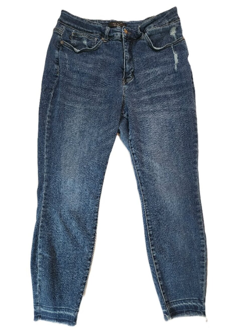Judy Blue 18W Mid Rise Skinny Jeans Distressed Raw Hem Stretch Plus Size